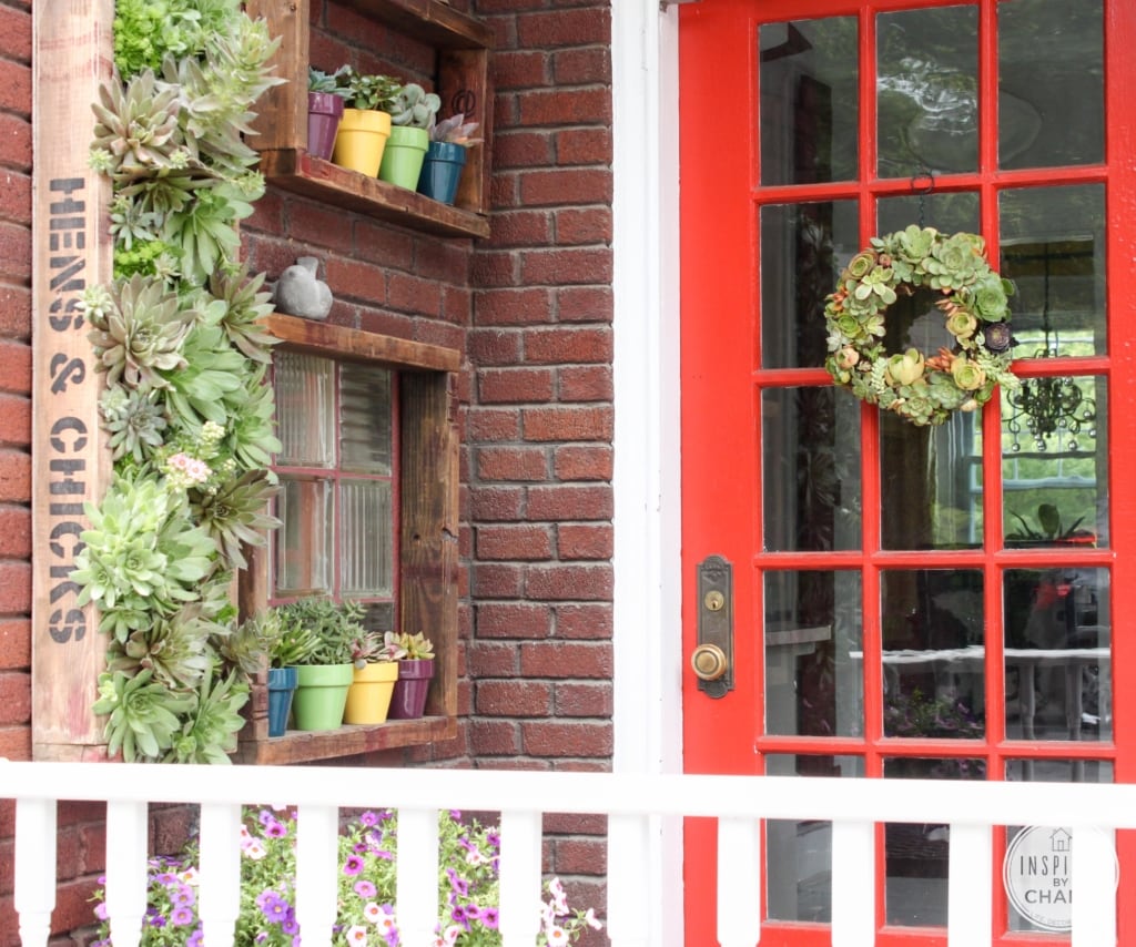 Hens and Chicks Wall Planter via Inspired by Charm