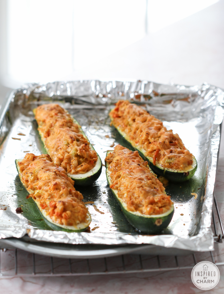 Buffalo Chicken Zucchini Boats | Inspired by Charm