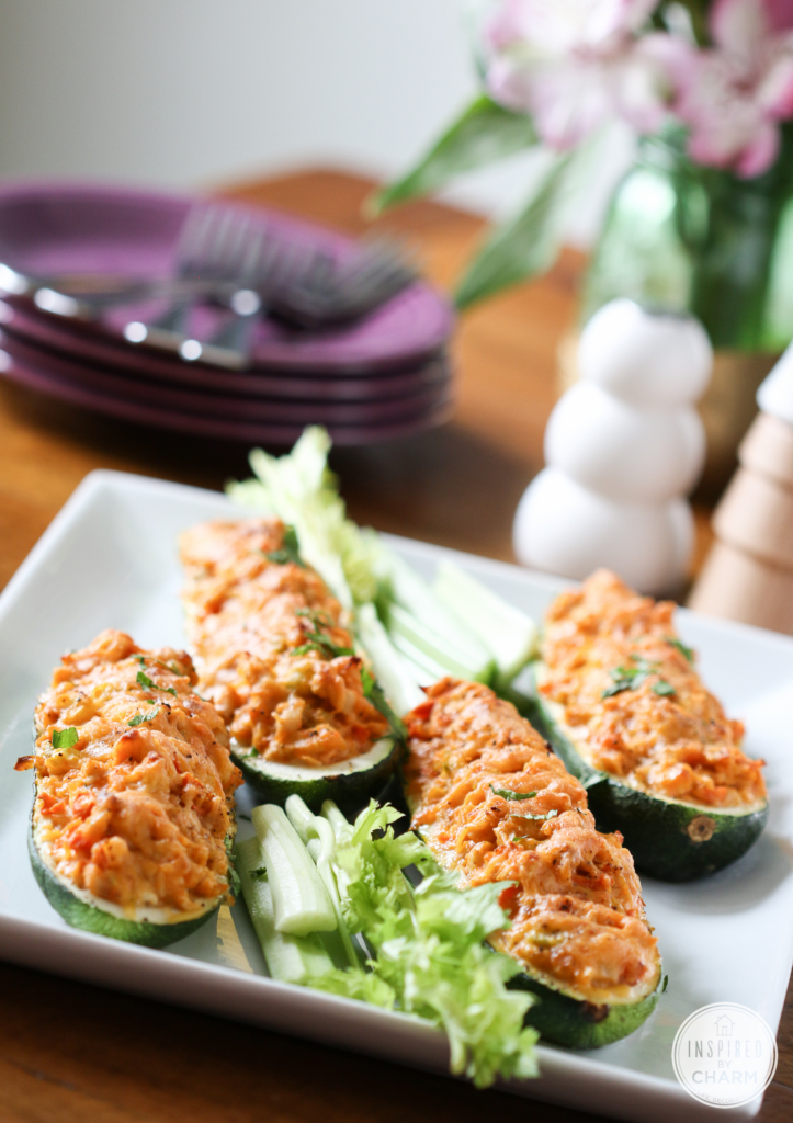 Buffalo Chicken Zucchini Boats | Inspired by Charm